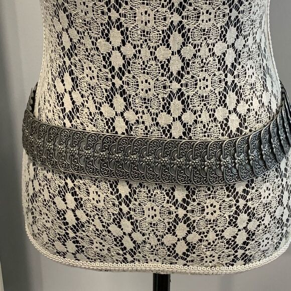Vintage Silver Stretch Elegant rhinestone, Floral Buckle Belt main image 8